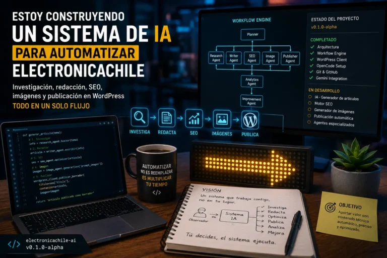 ElectronicaChile AI: sistema de automatización de contenido con inteligencia artificial para WordPress utilizando OpenCode, Gemini y un Workflow Engine basado en agentes especializados.
