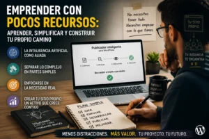Emprender con pocos recursos utilizando inteligencia artificial y WordPress